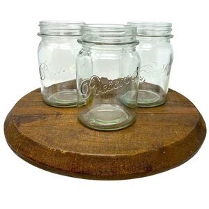 Glass Preserve Jars Vintage 3.5” x 6”